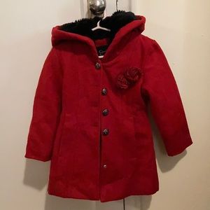 Jessica Simpson red peacoat